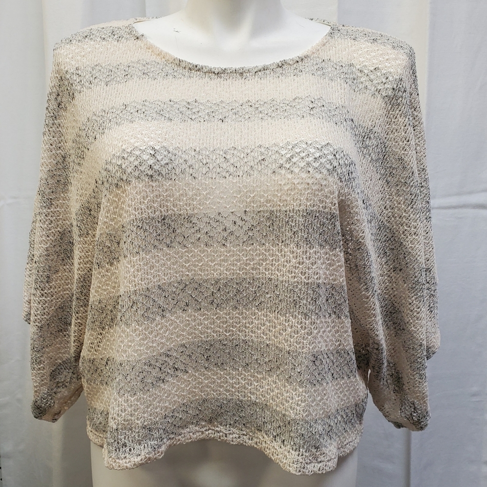 rokoko Cropped Open Knit Dolman Sweater Small NWT